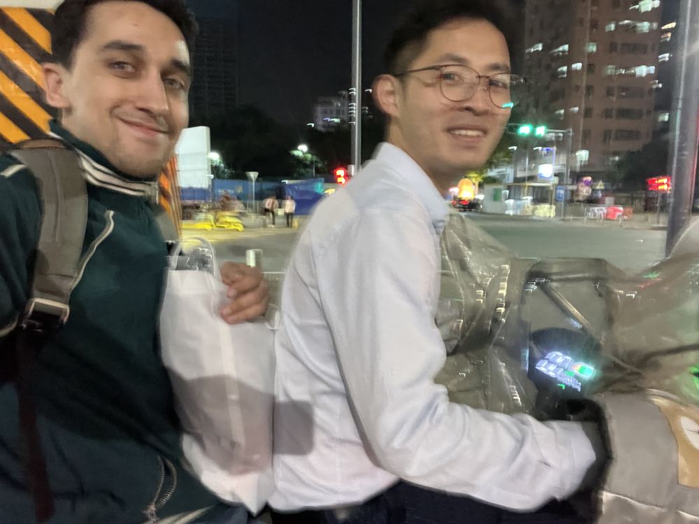 Partners become friends. Nothing beats a Shenzhen scooter.