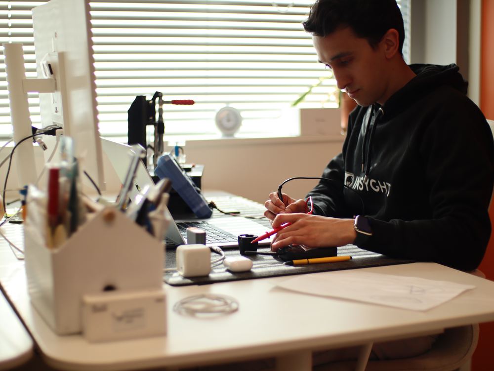 Probing the board, debugging the first units.